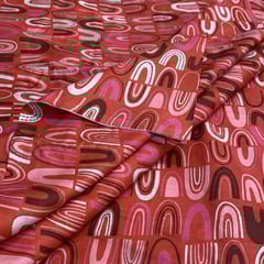 Red Cotton Digital Printed Fabric(1.30Meter Piece)