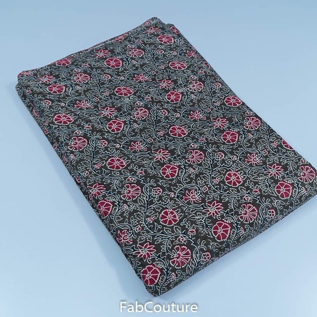 Brown Colour Cotton Printed Fabrics