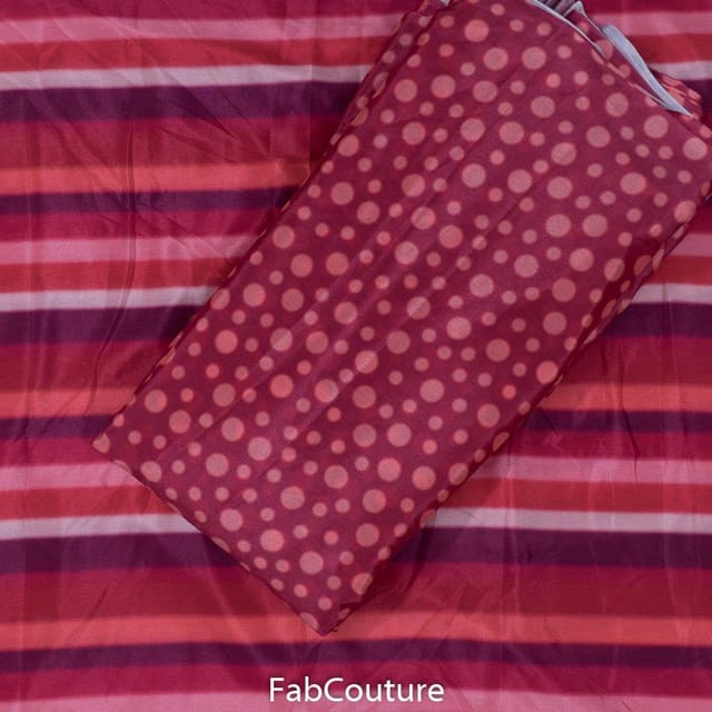 Maroon Colour Chiffon Digital Print Set