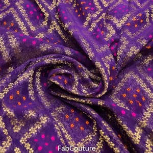 Purple Colour Georgette Jacquard Jaal fabric