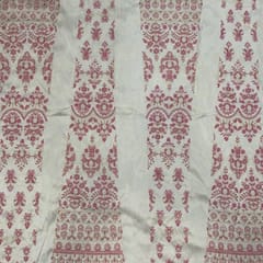Pink Colour Poly Dupion Embroidered 6 Kali Set