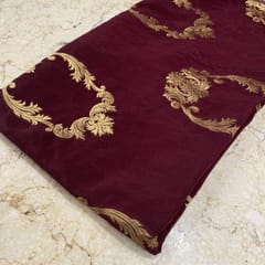 Maroon Colour Katan Silk Zari Jacquard fabric
