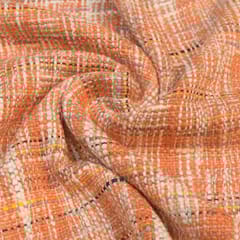 Orange colour Jacquard Fabric
