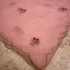 Peach Colour Handcrafted Organza Dupatta