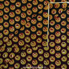 Mustard Cotton Discharge Printed Fabric
