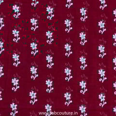 Red Modal Chanderi Embroidered Fabric