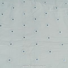 White Dyeable Cotton Embroidered Fabric