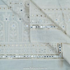 White Dyeable Cotton Embroidered Fabric