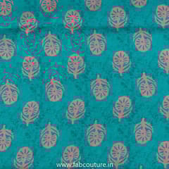 Sea Green Modal Satin Digital Printed Fabric