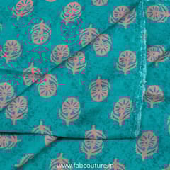 Sea Green Modal Satin Digital Printed Fabric