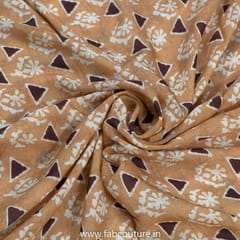 Mustard Muslin Digital Printed Fabric