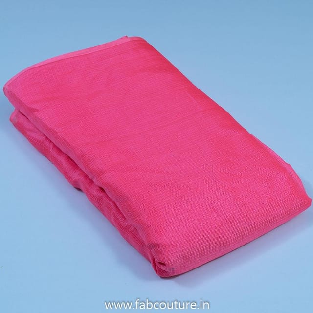 Hot Pink Colour Kota Checks fabric