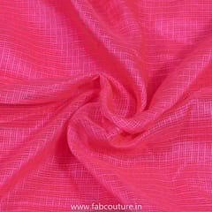 Hot Pink Colour Kota Checks fabric