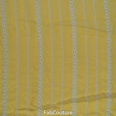 Yellow Colour Muslin Embroidered Fabric