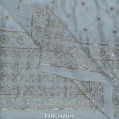 White Dyeable Chinon Embroidery (1.20Mtr Piece)