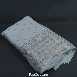 White Dyeable Chinon Embroidery (1.20Mtr Piece)