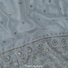White Dyeable Chinon Embroidery (1.20Mtr Piece)