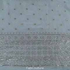 White Dyeable Chinon Embroidery (1.20Mtr Piece)