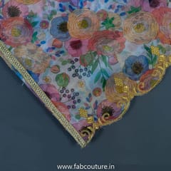 Printed Organza Embroidered Dupatta
