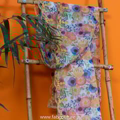 Printed Organza Embroidered Dupatta