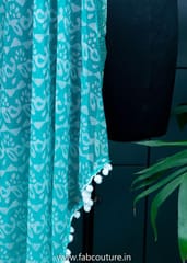 Green Colour Chiffon Zari Border Batik Dupatta