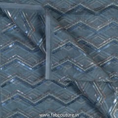 Grey Colour Organza Embroidered Fabric