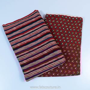 5 Mtr. Marron Cotton Discharge Print Set