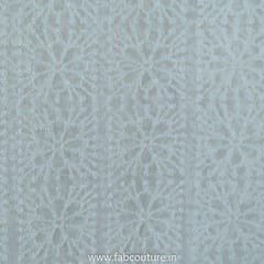 White Dyeable Georgette Chikan Embroidery (2Mtr Piece)