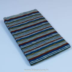 Blue Cotton Discharge Printed Fabric