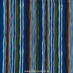 Blue Cotton Discharge Printed Fabric