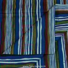 Blue Cotton Discharge Printed Fabric