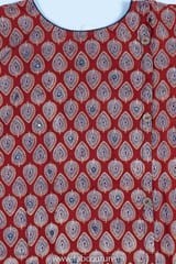Maroon Colour Stitched Cotton Kurti With Cotton Pant