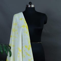 Yellow & Cream Colour Mal Cotton Tie & Dye Dupatta