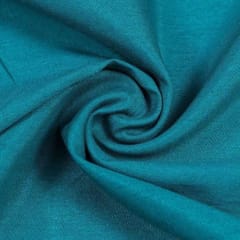 Teal Green Color Polyester Raw silk fabric