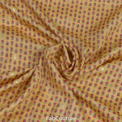 Yellow Colour Rayon Foil Print (60 cm cut piece)