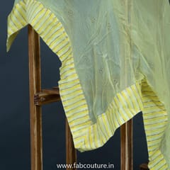 Lemon Colour Chiffon Heat Set Dupatta