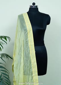 Lemon Colour Chiffon Heat Set Dupatta