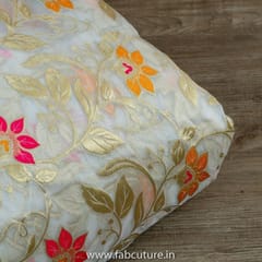 White Dyeable Organza Jacquard fabric