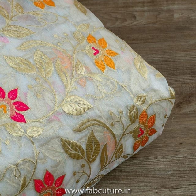 White Dyeable Organza Jacquard fabric