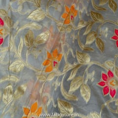 White Dyeable Organza Jacquard fabric