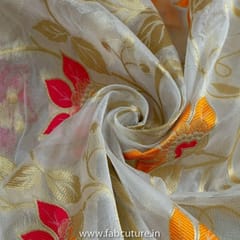 White Dyeable Organza Jacquard fabric