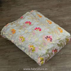 White Dyeable Organza Jacquard fabric