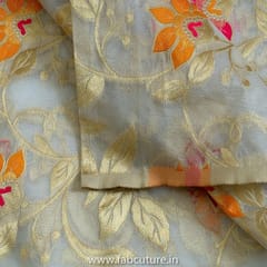 White Dyeable Organza Jacquard fabric