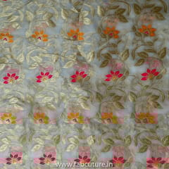 White Dyeable Organza Jacquard fabric