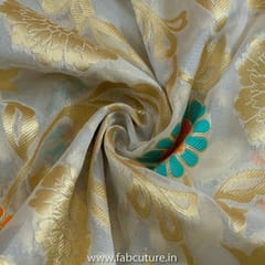 White Dyeable Organza Jacquard fabric