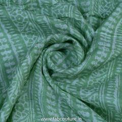 Green Colour Muslin Batik Print (2 Meter Cut Piece )