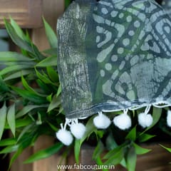 Grey Colour Chiffon Zari Border Batik Dupatta