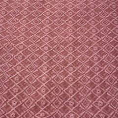 Peach Kota Chikan Embroidery (90CM Cut Piece )