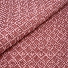 Peach Kota Chikan Embroidery (90CM Cut Piece )