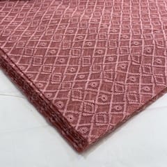 Peach Kota Chikan Embroidery (90CM Cut Piece )